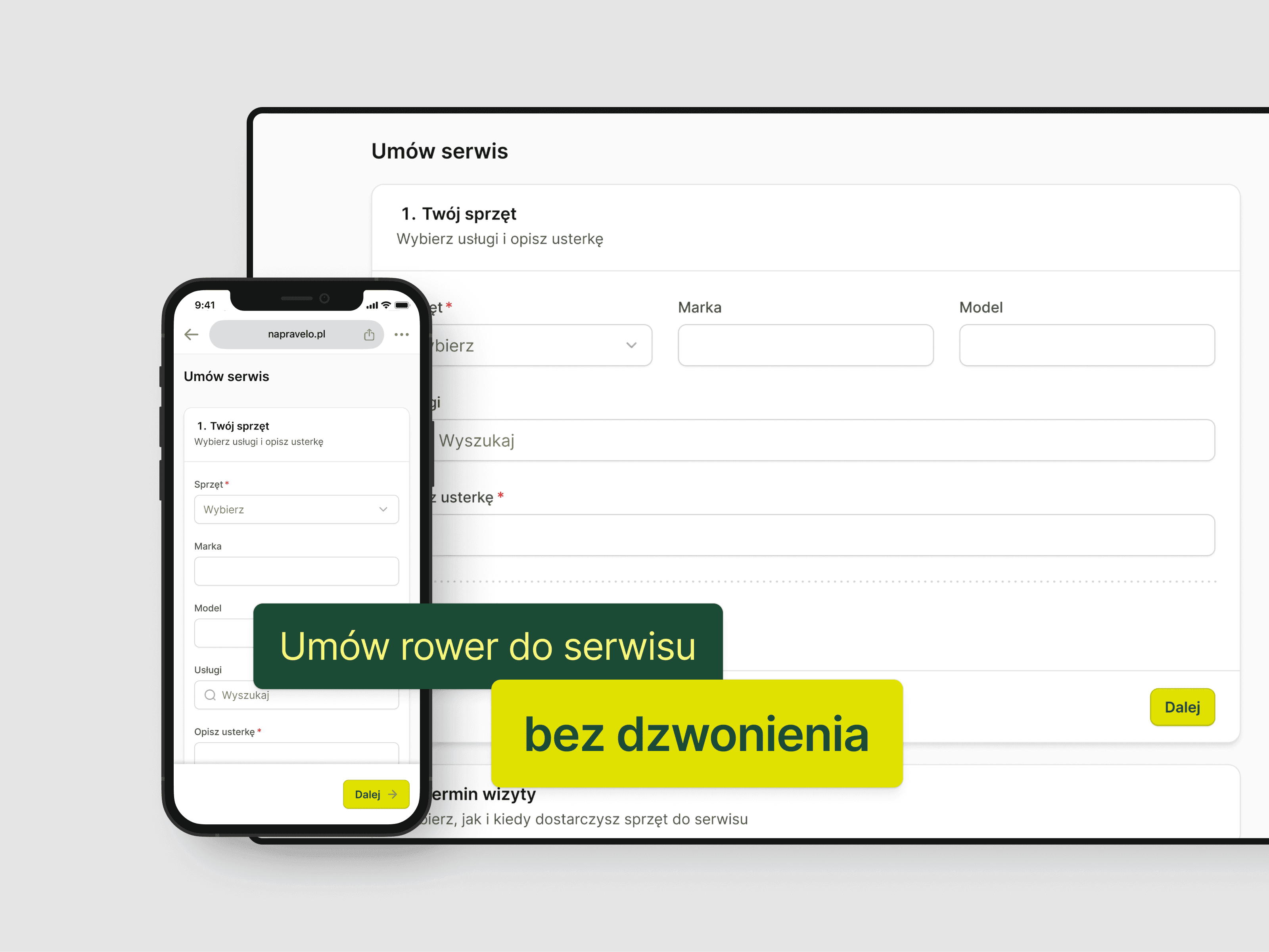 Umów rower do serwisu bez dzwonienia