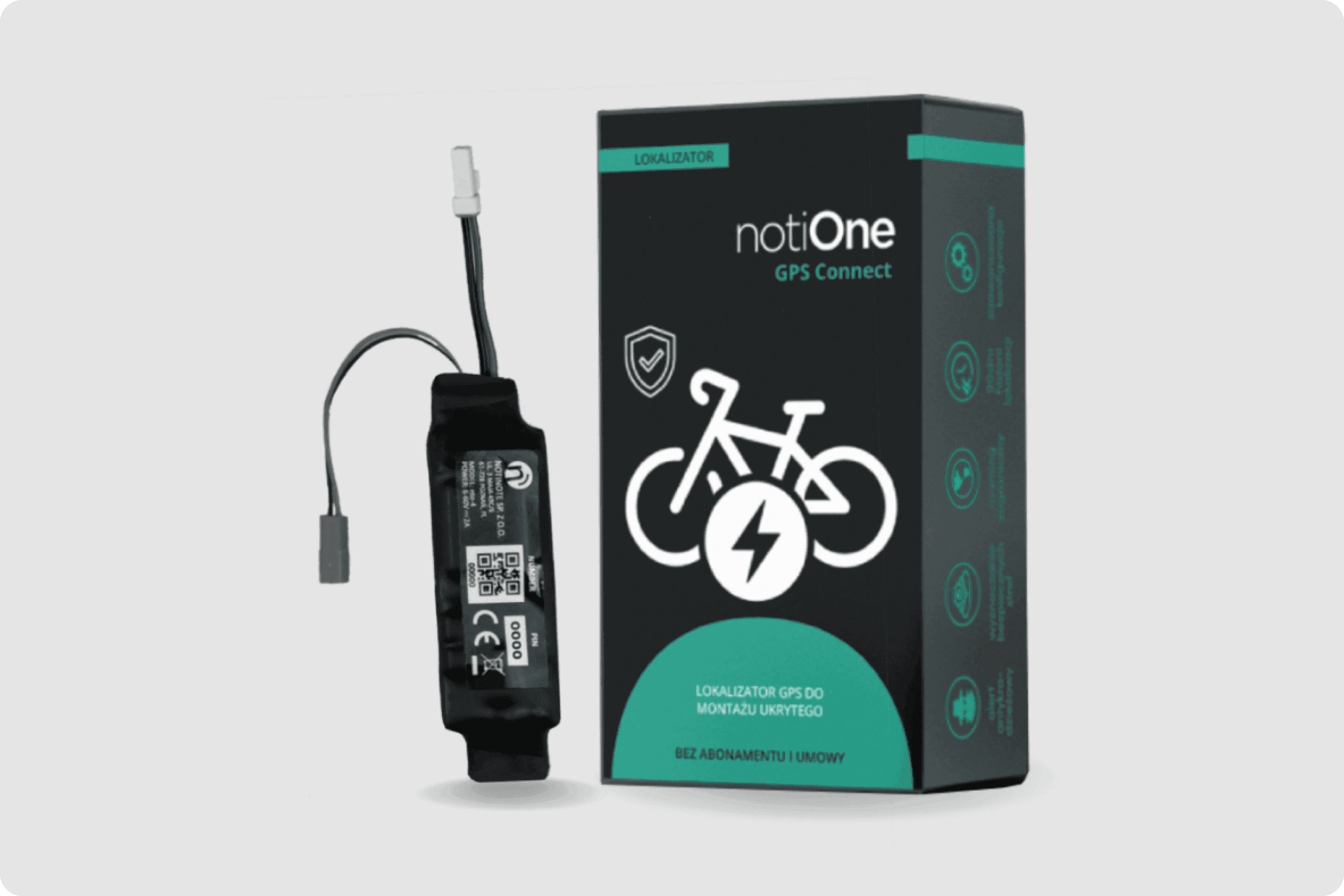 Zdjęcie lokalizatora notiOne GPS connect z opakowaniem